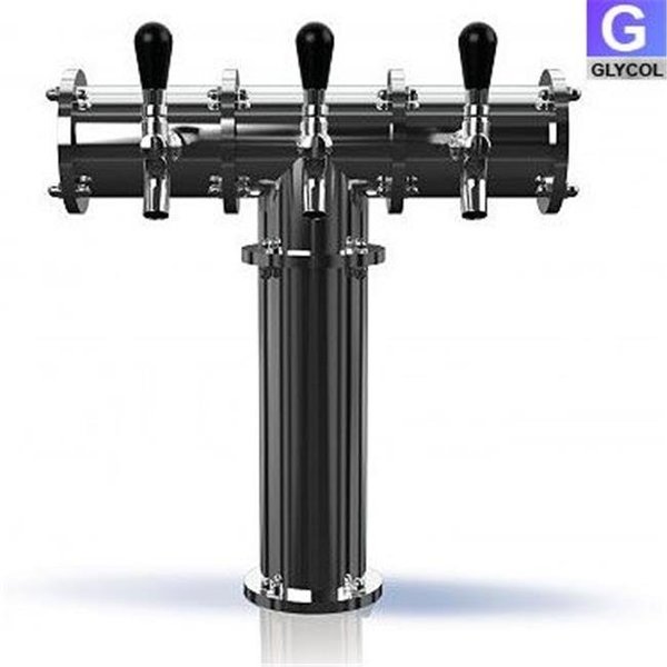 Terra Terra TR224-3 Stainless Steel Terra-3 3 Faucet Draft Beer Tower - 3.3 Inch Column - Glycol Cooled TR224-3